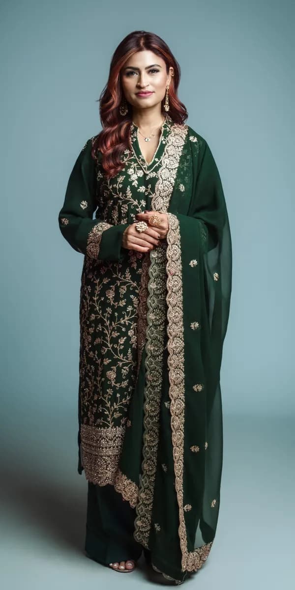 Emerald Green Kaamdaani suit