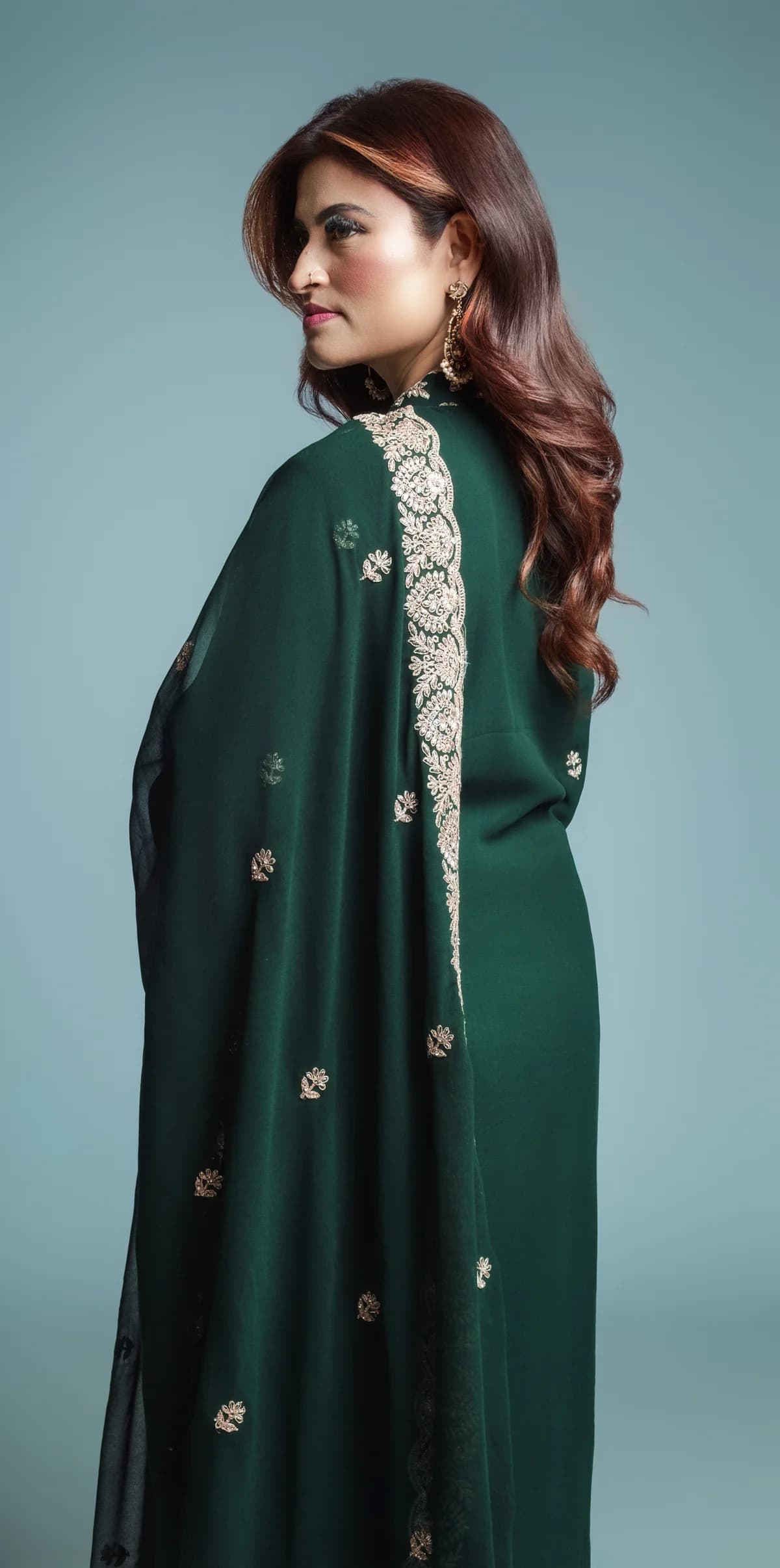 Emerald Green Kaamdaani suit view 4