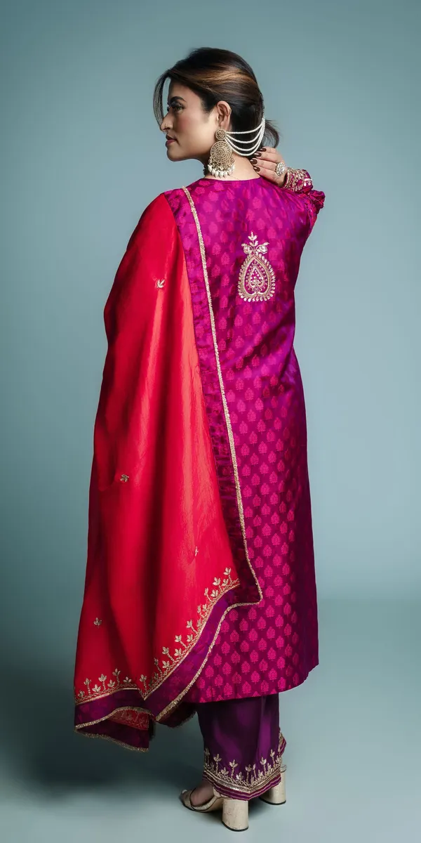 Magenta Orange Gota Patti Suit thumbnail 4