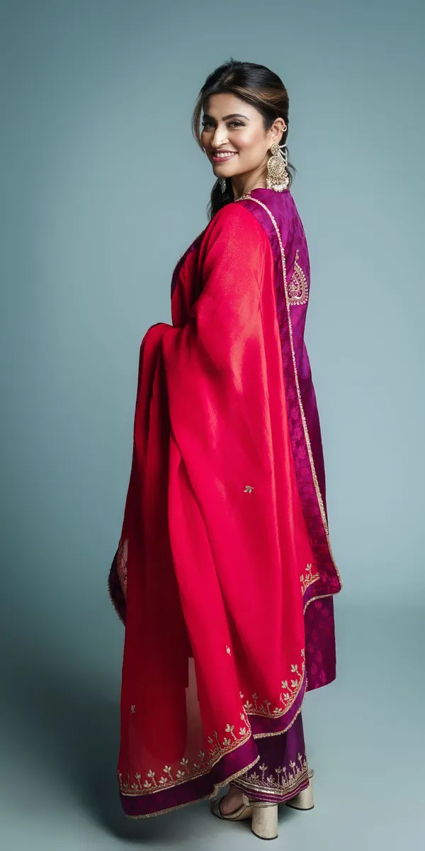 Magenta Orange Gota Patti Suit thumbnail 5