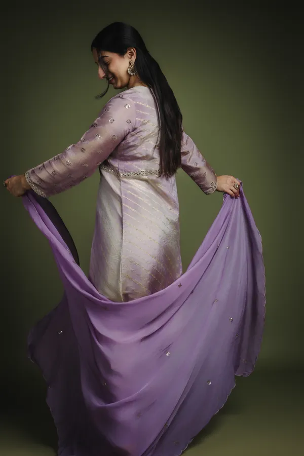 Purple Tissue Front Slit Suit thumbnail 3