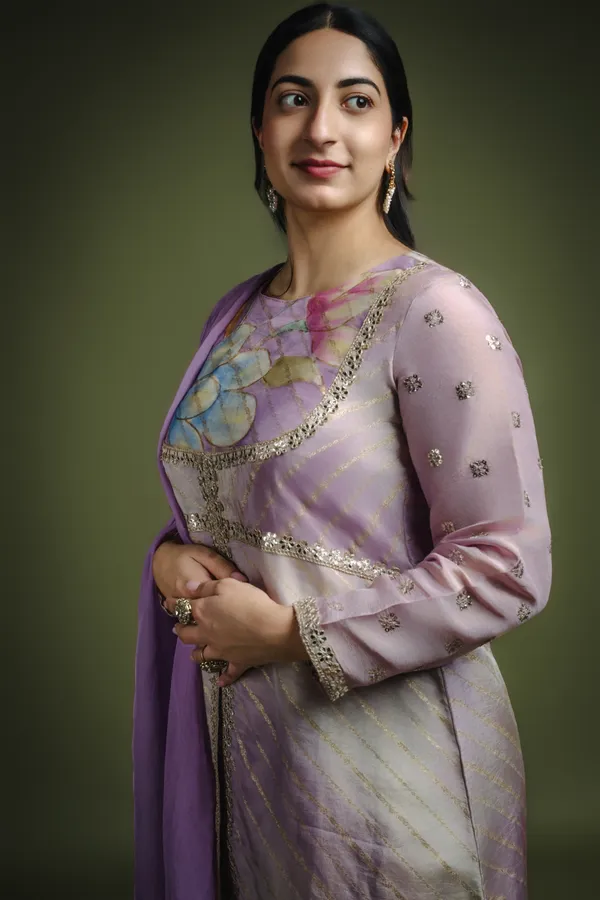 Purple Tissue Front Slit Suit thumbnail 4